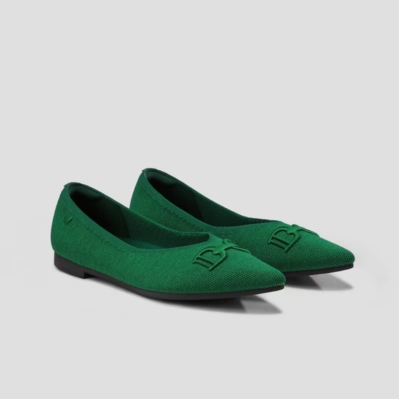 VIVAIA Forest Green Pointed-Toe Embordered Buckle Casual Flats Shoes Ena 2.0 - Picture 2 of 16